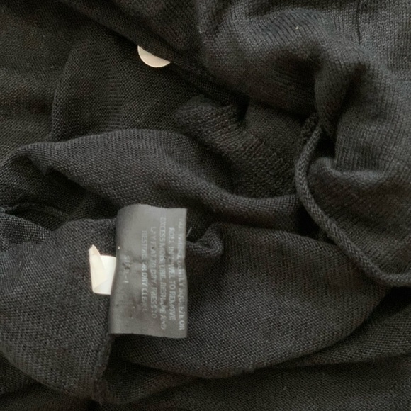 EILEEN FISHER WOMAN 3X Black Italian Yarn Knit Open Cardigan Linen Nylon Blend - Picture 10 of 11